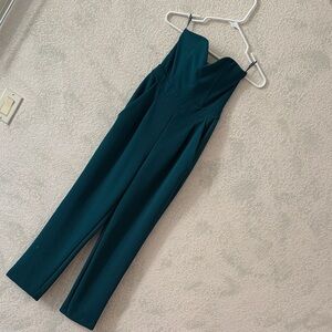 Express Strapless Teal Jumpsuit